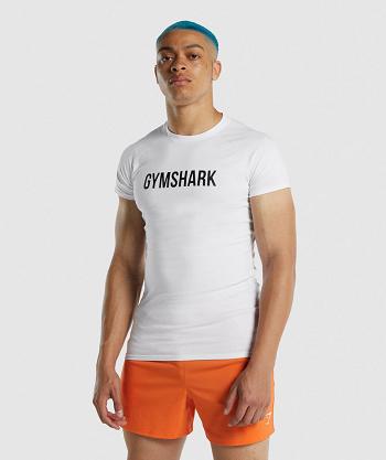 Pánské T Shirts Gymshark Apollo Bílé | CZ 2368JPQ
